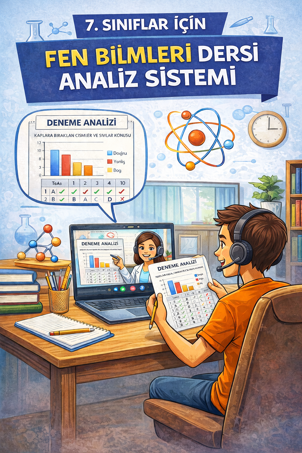 7.sınıflar için Fen Bilimleri Dersi Analiz Sistemi